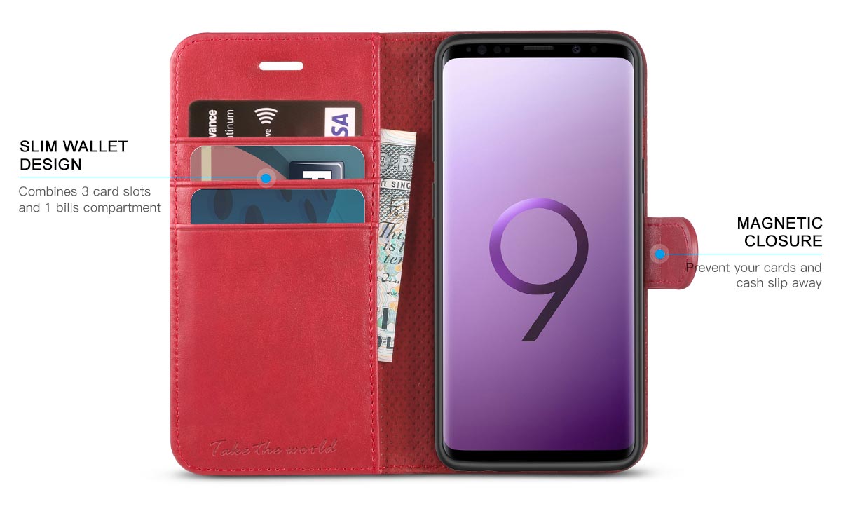 TUCCH Samsung S9 Wallet Case - PU Leather Case 